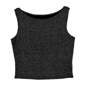 𝅺vintage Sparkly High Neck Sleeveless Blouse